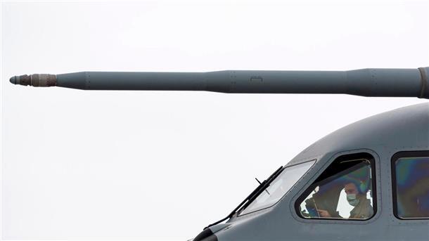 Der Pilot eines militärischen Airbus A400M.