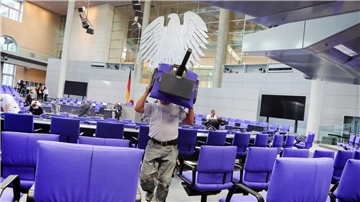 Der Plenarsaal des Bundestags.