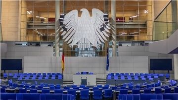 Blick in den Plenarsaal des Bundestags.