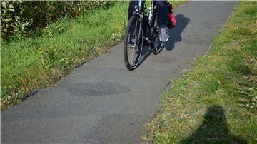 Der Radweg an der Landesstraße nach Heeslingen. Hier gibt es massenweise Risse im Asphalt - und zahlreiche Löcher. Nun wird er saniert.