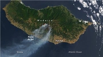 Der Rauch der Waldbrände zieht über die Insel Madeira. Zuvor war Portugal in diesem Sommer von größeren Waldbränden verschont geblieben.