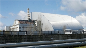 Der Schutzschild um das AKW Tschernobyl soll in der Nacht von einer russischen Drohne getroffen worden sein (Archivbild)
