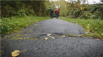 Der „schwarze Weg“ zwischen Kornweg und Marschbrookweg ist kaputt und überwuchert.