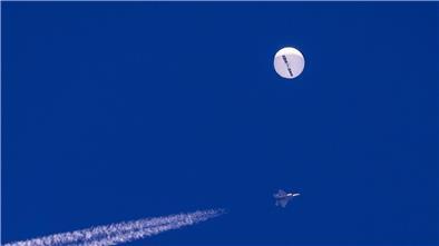 Der später vom Militär abgeschossene Ballon vor der Küste des US-Bundesstaats South Carolina.