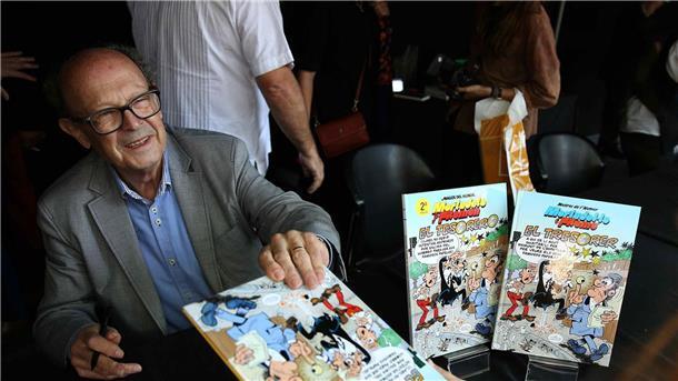 Erfinder der Comic-Figuren „Clever & Smart“ gestorben Der spanische Comic-Zeichner Francisco Ibáñez bei einer Signierstunde (2015). Jetzt ist er mit 87 Jahren gestorben.