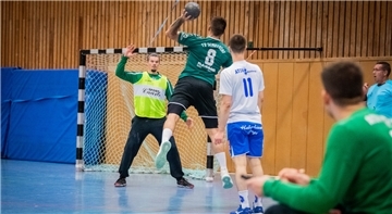 Handballer beim Wurf