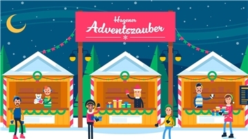 Grafische Darstellung des Weihnachtsmarkts Hagener Adventszauber