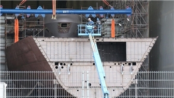 Der Zusammenbau der ersten Fregatte für die ägyptische Marine hat im Fischereihafen Bremerhaven begonnen.