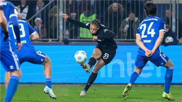 Hertha verdirbt Magdeburg mögliche Tabellenführung Derry Scherhant traf sehenswert zum Ausgleich.