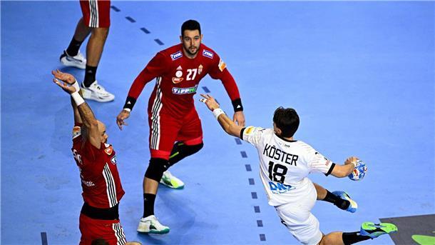 Deutsche Handballer begeistern 8,45 Millionen Zuschauer Deutschlands Julian Köster kommt zum Wurf.