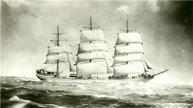 Die 1888 auf der Geestemünder Tecklenborg-Werft gebaute „Najade“ war ein als Vollschiff getakelter Dreimaster.