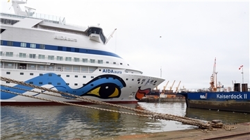 Die Aida Aura ist derzeit auf dem Weg nach Südafrika.