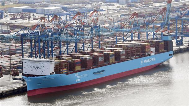 Die „Antonia Maersk“ ist wieder auf dem Weg nach Bremerhaven. Erst vor einer Woche war der Neubau hier. 