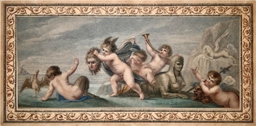 Die Ausstellung „Spuren der Zeit“ in der Bremer Kunsthalle zeigt Druckgrafiken aus dem Museum in Odessa und bringt sie so in Sicherheit. Marino Bovis Tiefdruck nach Giovanni Battista Ciprianis Gemälde „Putti mit dem Haupt des Perseus“ (1795) gehört zu den 40 Werken, die im Kupferstichkabinett zu sehen sind.