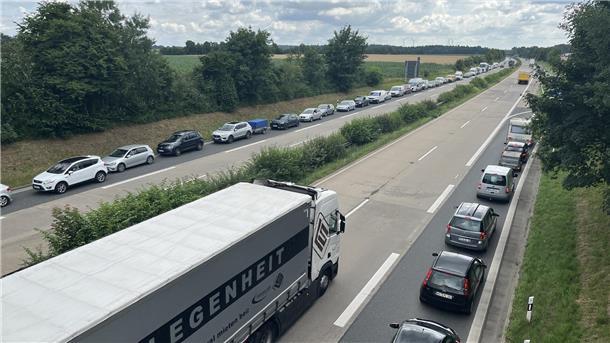 Stau auf der Autobahn.