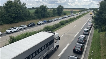 Stau auf der Autobahn.
