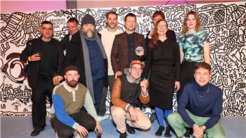 Die Band Deichkind bei der Verleihung des Musikpreises „Polyton“ in Berlin.