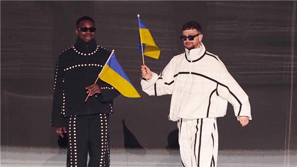 Die Band Tvorchi aus der Ukraine bei der  Generalprobe für das Finale des Eurovision Song Contest.