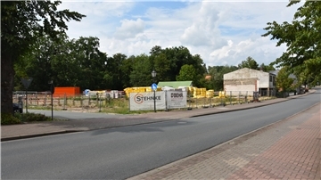 Das Foto zeigt die Baustelle. 