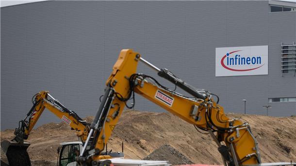 Neue Infineon-Fabrik macht unabhängiger von Importen Die Baustelle für die neue Smart Power Fab von Infineon in Dresden.