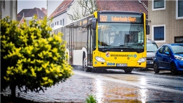 Symbolfoto Nahverkehr Bremerhaven: Bremerhavenbus im Stadtgebiet Lehe. Foto: Hartmann