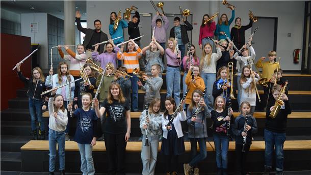 Die Bläserklassen im Schuljahr 2022/2023. Im neuen Schuljahr startet eine neue Runde.