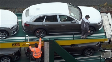 Auto auf einem Autozug