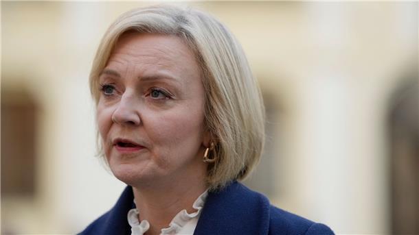 Die britische Premierministerin Liz Truss bei einem Pressetermin.