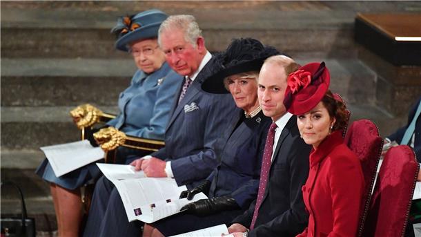 Welle der Empörung über Doku „Harry & Meghan“ Die britischen Royals beim Gottesdienst in der Londoner Westminster Abbey.