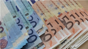 Euro-Geldscheine, aufgenommen bei einem Pressetermin in der Filiale der Bundesbank. 