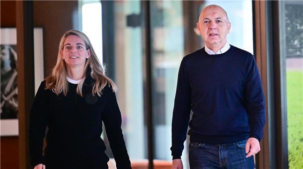 Nach der EM: So geht’s weiter im deutschen Frauenfußball Die DFB-Funktionäre Nia Künzer und Bernd Neuendorf sind gefordert.