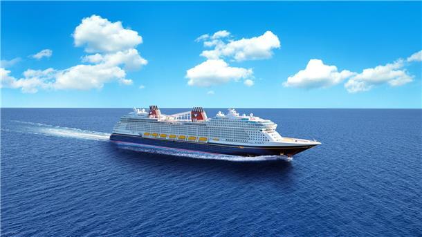 Die „Disney Wish“ mit 1250 Passagierkabinen, war 2022 an Disney übergeben worden.