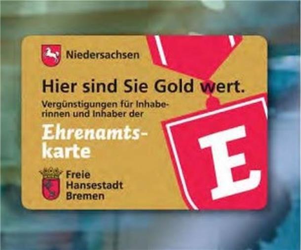 Die Ehrenamtskarte bietet in Bremen und Niedersachsen rund 2.500 Vergünstigungen, darunter Ermäßigungen im Einzelhandel, in Museen und Schwimmbädern.