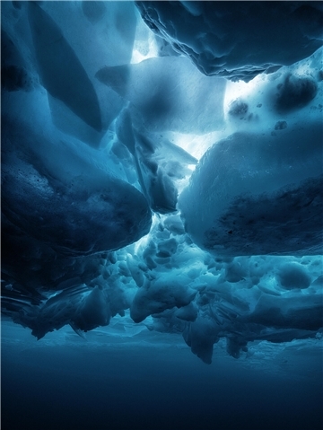 Foto unter Wasser Eis