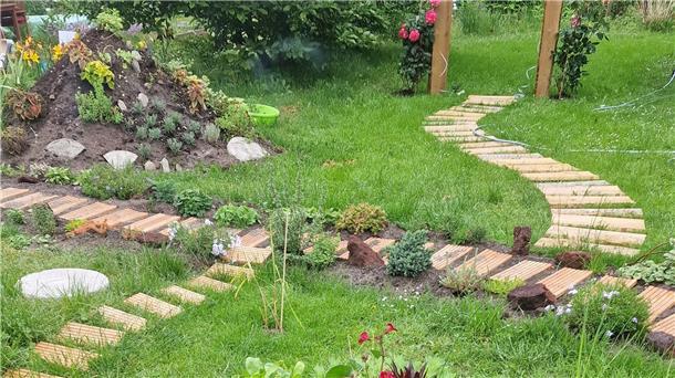 Der Blick in einen Garten.