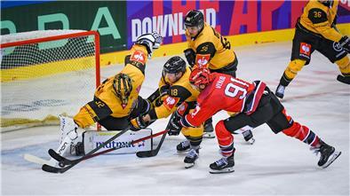 Die Fischtown Pinguins (hier Miha Verlic) waren gegen die Rouen Dragons häufig im Vorwärtsgang.