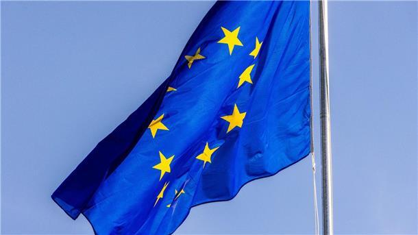 Ministerium: Tausende feiern Europas Vielfalt in Hannover Die Flagge der Europäischen Union weht vor dem Gebäude des Europäischen Parlaments.