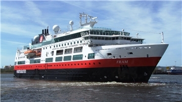 Die "Fram" des Expeditions-Seereiseunternehmens HX Hurtigruten Expeditions