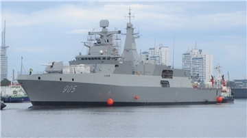 Die Fregatte vom Typ Meko 200 ist eines von mehreren Schiffen, die für die ägyptische Marine gebaut und ausgestattet werden.