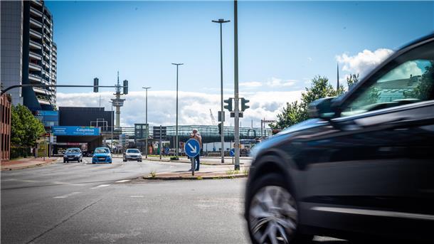 Blick auf die Columbusstraße in Bremerhaven
