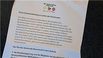 Die Gruppe SPD/Grüne fordert in einem offenen Brief eine angemessene Finanzausstattung für die Kommunen. 