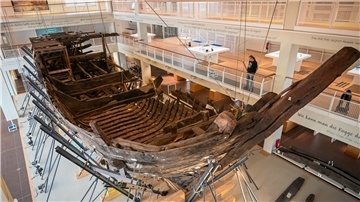 Die Kogge im Deutschen Schifffahrtsmuseum.