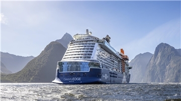 HANDOUT - Nachhaltigere Kreuzfahrttechnologie: Das neue Celebrity-Schiff der Edge-Klasse wird auch auf Methanol als Kraftstoff setzen. (zu dpa: «Celebrity bringt noch ein Schiff mit magischem Teppich») Foto: Tim Faircloth/Celebrity Cruises/dpa-tmn - ACHTUNG: Nur zur redaktionellen Verwendung im Zusammenhang mit dem genannten Text und nur bei vollständiger Nennung des vorstehenden Credits - Honorarfrei nur für Bezieher des dpa-Themendienstes +++ dpa-Themendienst +++