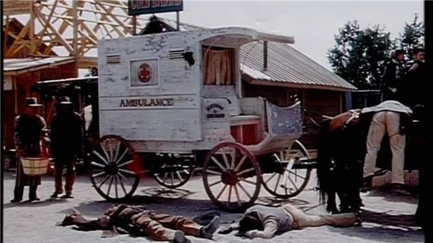 Die Kutsche in einer Szene im Film „Die Troublemaker“ mit Bud Spencer und Terence Hill. Gedreht wurde der Streifen 1994.
