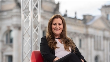 Die Linke-Parteivorsitzende Janine Wissler beim ARD-Sommerinterview.