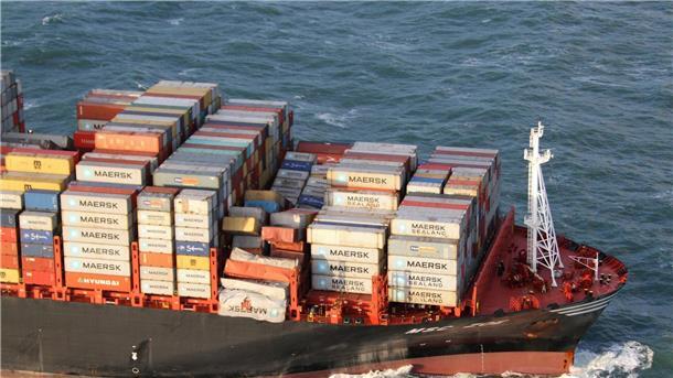 Hoffnung auf Bergen weiterer Ladungsreste von „MSC Zoe“ Die mit Containern beladene „MSC Zoe“ ist in der Nordsee unterwegs.