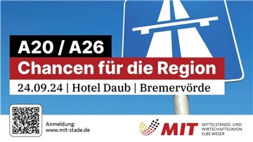 Die Mittelstands- und Wirtschaftsunion, Bezirksverband Elbe-Weser, lädt für Dienstag, 24.September, 19 Uhr, in das Hotel Daub in Bremervörde.