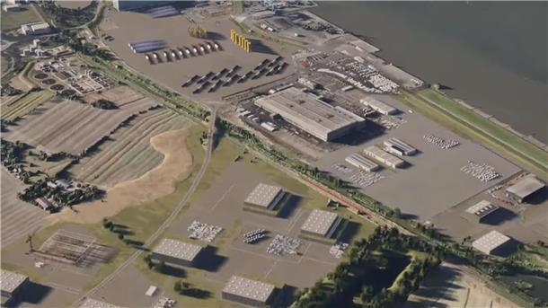 Visualisierung neuer Gewerbeflächen in Cuxhaven südlich der Bahnlinie