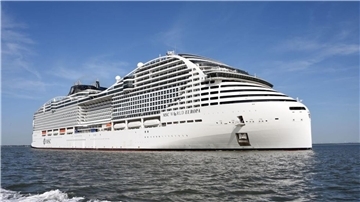 Die „MSC World Europa“ ist bereits in Fahrt