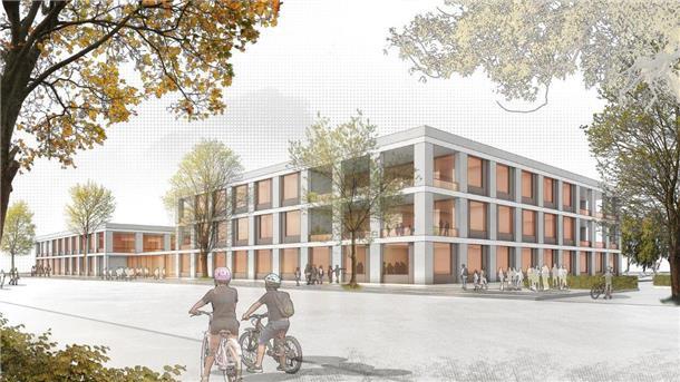 Die neue Oberschule Lehe entsteht neben dem Schulzentrum Geschwister Scholl an der Pestalozzistraße.